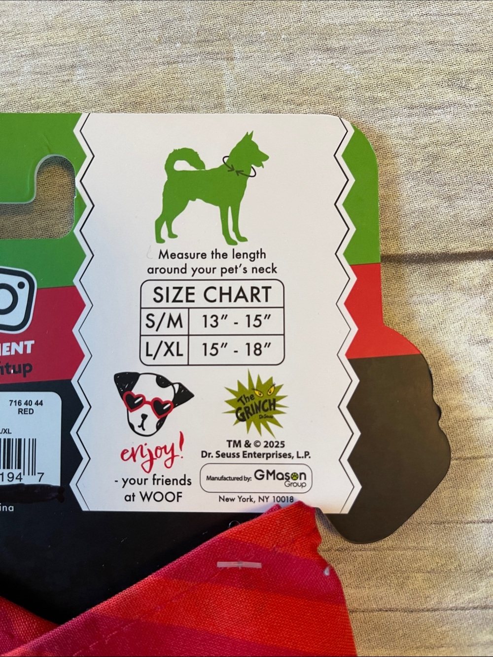 Pet Bandana Merry Grinchmas L / XL NWT - Picture 4 of 6